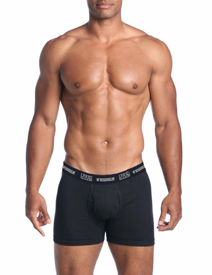 2-Pack Soft Cotton Boxer Brief - Black / Heather Gray