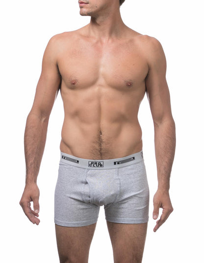 2-Pack Soft Cotton Boxer Brief - Black / Heather Gray