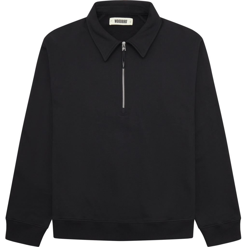 Tom Zip Polo Sweatshirt - Black