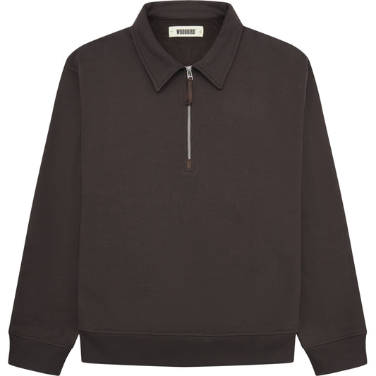 Tom Zip Polo Sweatshirt - Brown