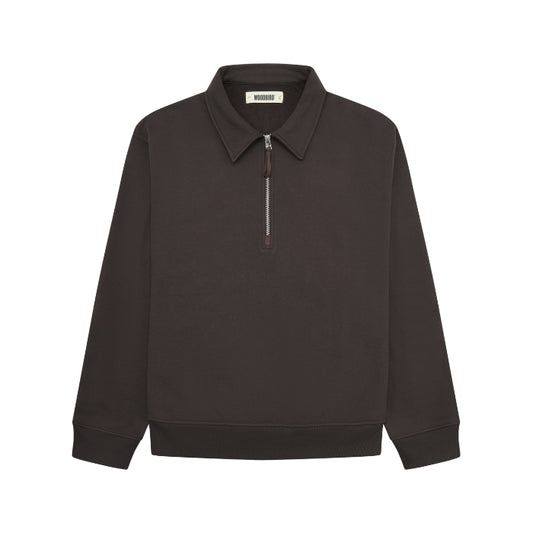 Tom Zip Polo Sweatshirt - Brown