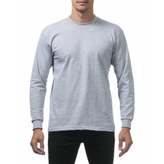 Pro Club T-Shirt L/S Heavyweight Cotton - Heather Gray