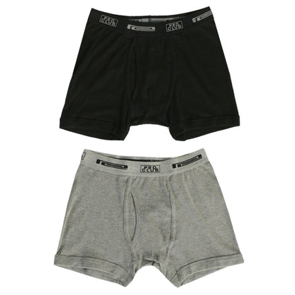 2-Pack Soft Cotton Boxer Brief - Black / Heather Gray