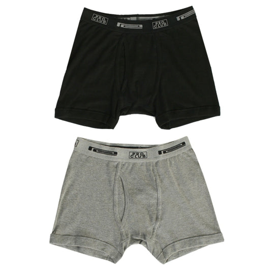 2-Pack Soft Cotton Boxer Brief - Black / Heather Gray
