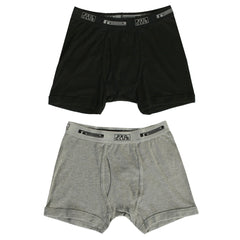 2-Pack Soft Cotton Boxer Brief - Black / Heather Gray