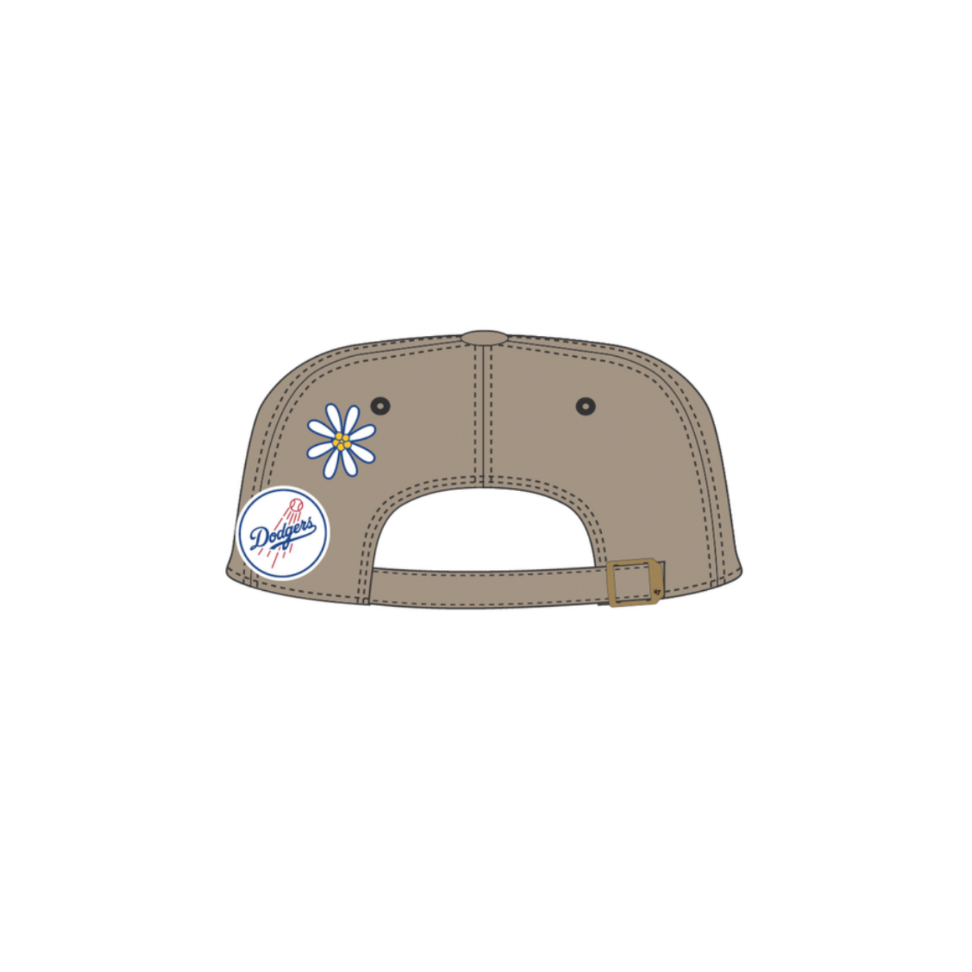 Casquette LA Dodgers Badges Clean Up - Khaki