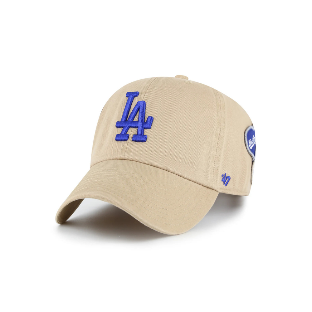 Casquette LA Dodgers Badges Clean Up - Khaki
