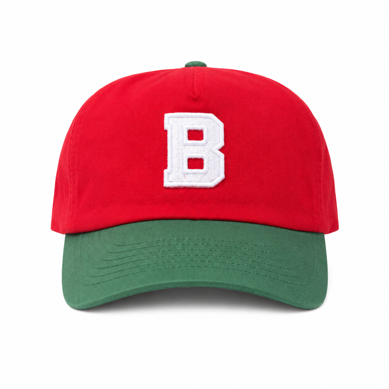 Casquette Bouclard 5 panel - Red / Forest Green