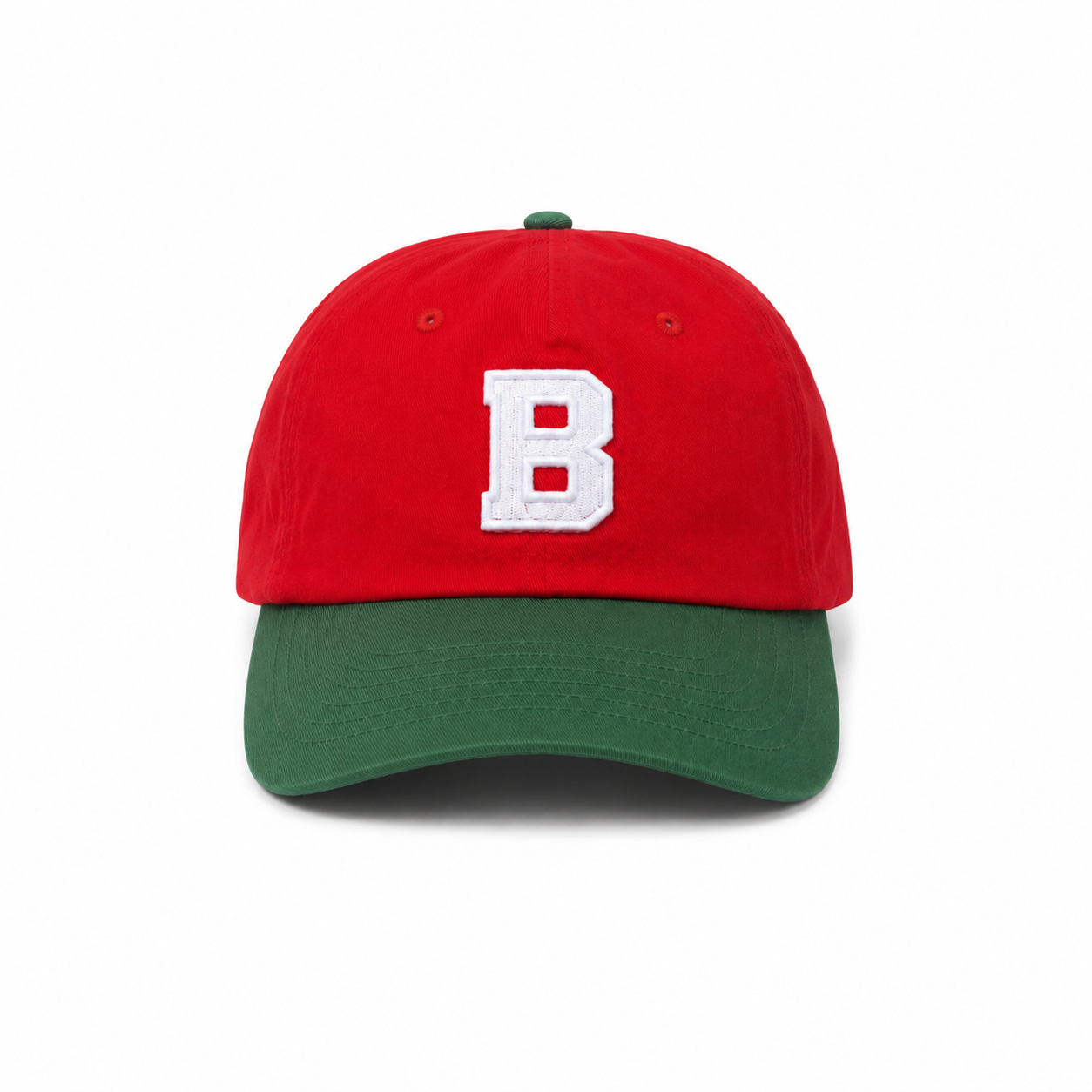 Casquette Bouclard 5 panel - Red / Forest Green