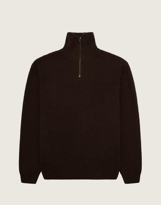 Lass Wool Half-Zip - Brown