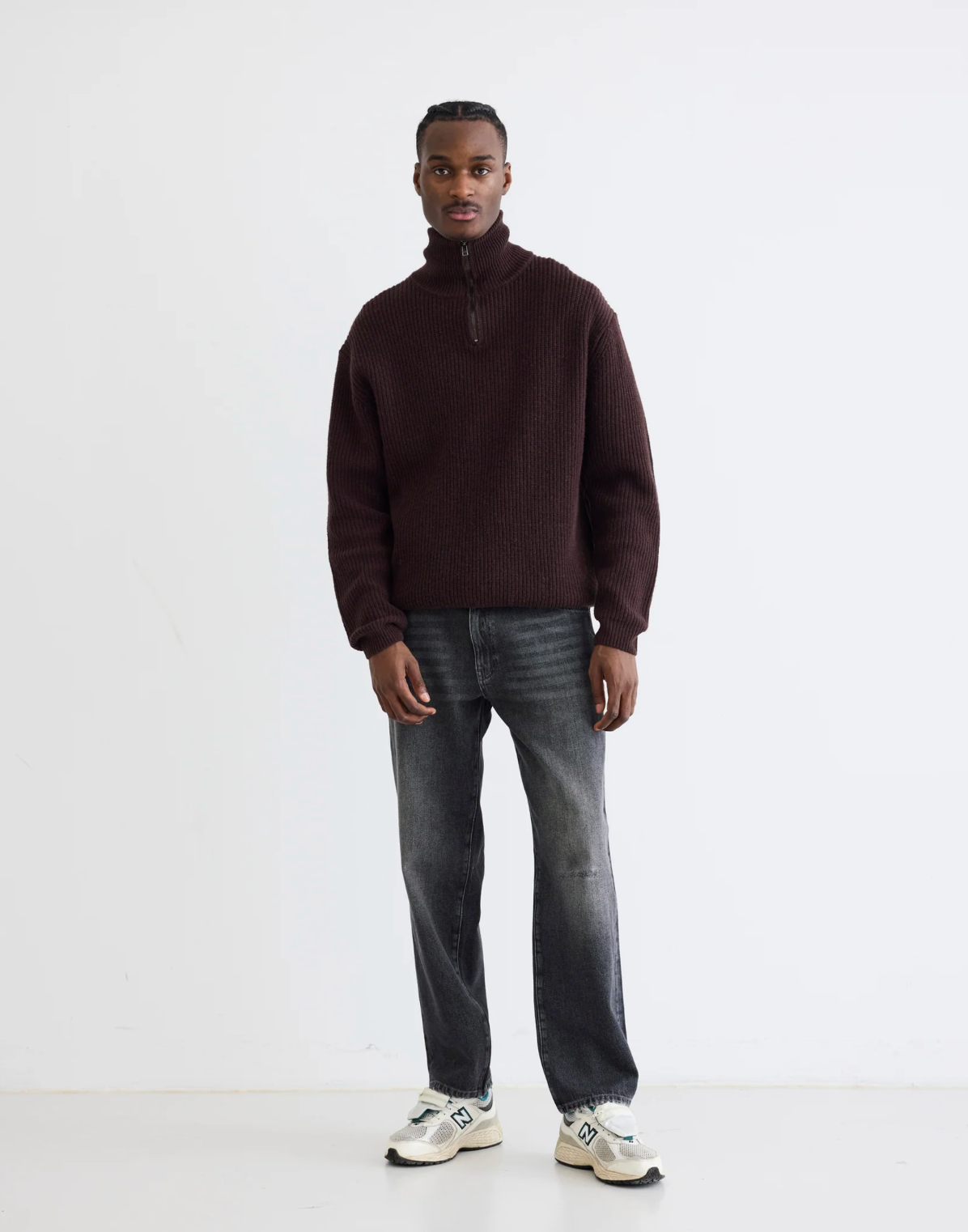 Lass Wool Half-Zip - Brown