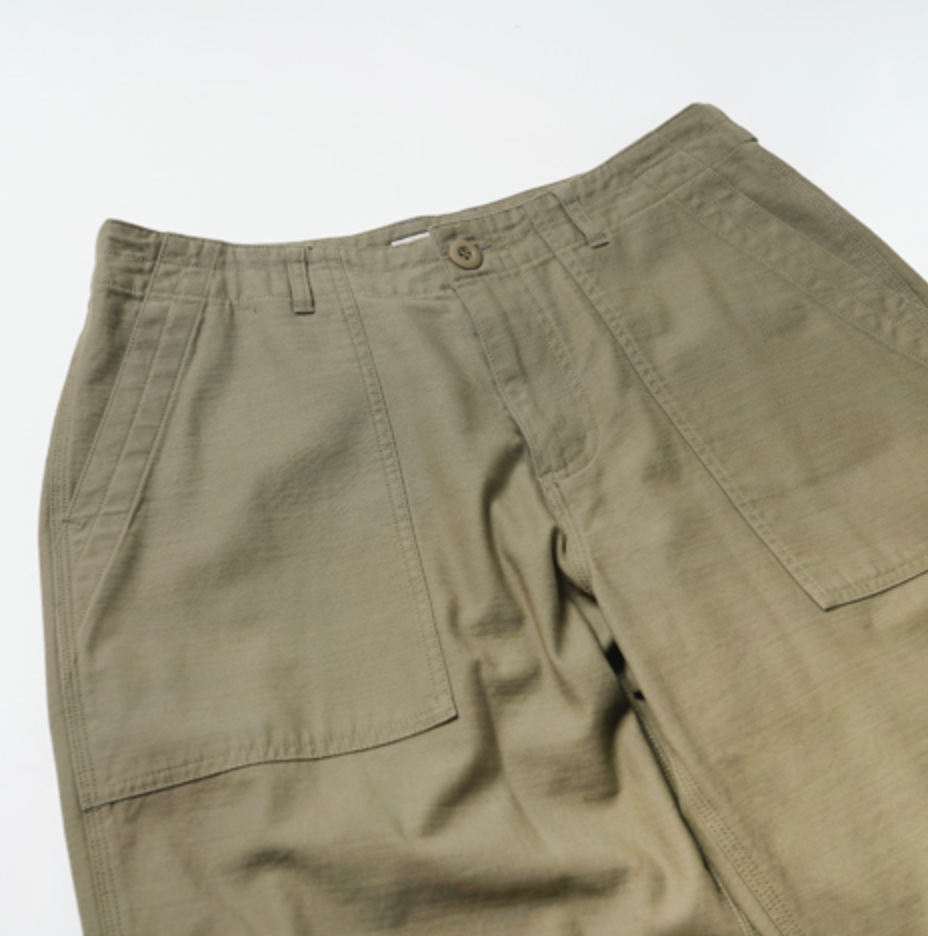 Back Satin Fatigue Pant - Khaki / Beige