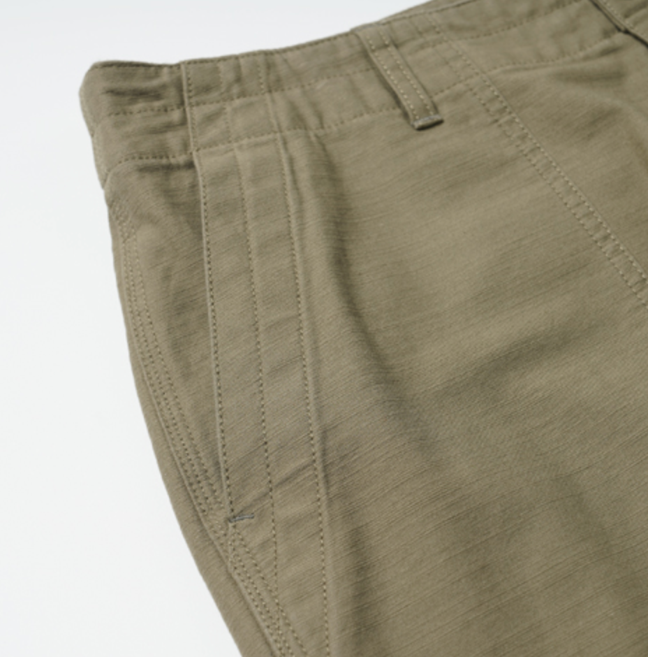 Back Satin Fatigue Pant - Khaki / Beige