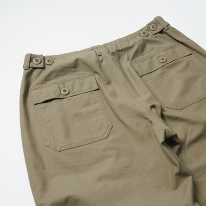 Back Satin Fatigue Pant - Khaki / Beige