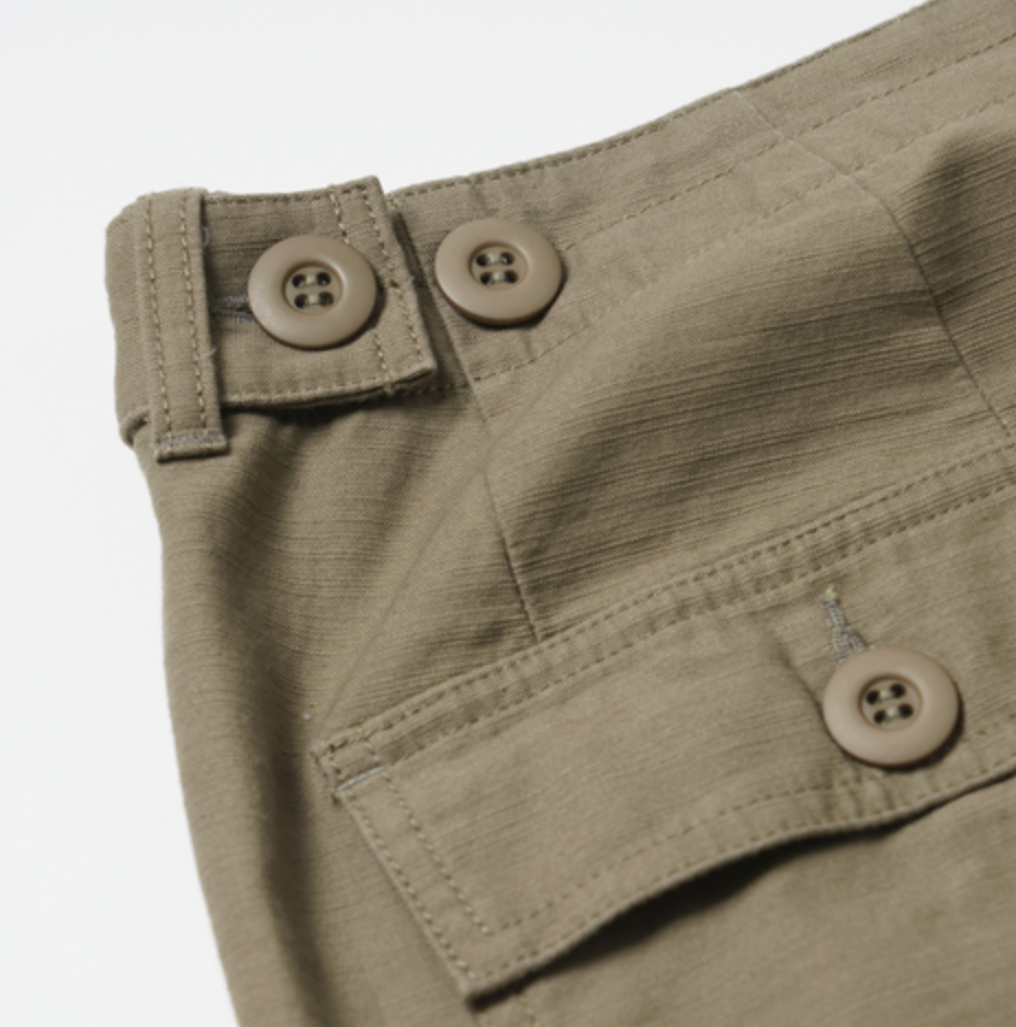 Back Satin Fatigue Pant - Khaki / Beige