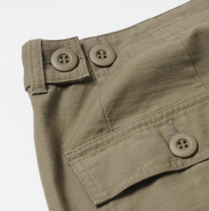 Back Satin Fatigue Pant - Khaki / Beige