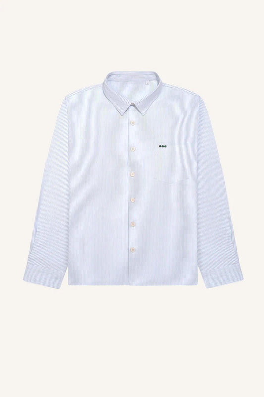 Clean overshirt - Sky blue stripes