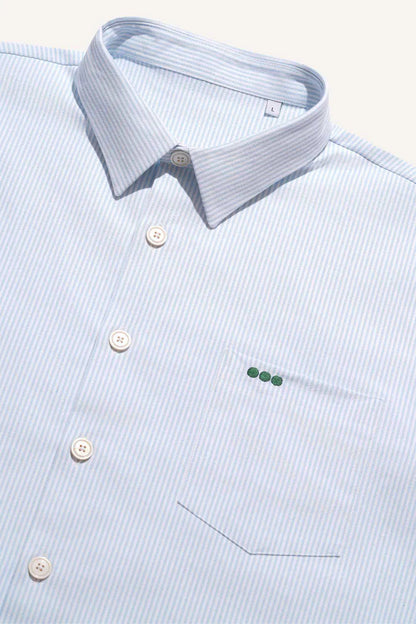 Clean overshirt - Sky blue stripes