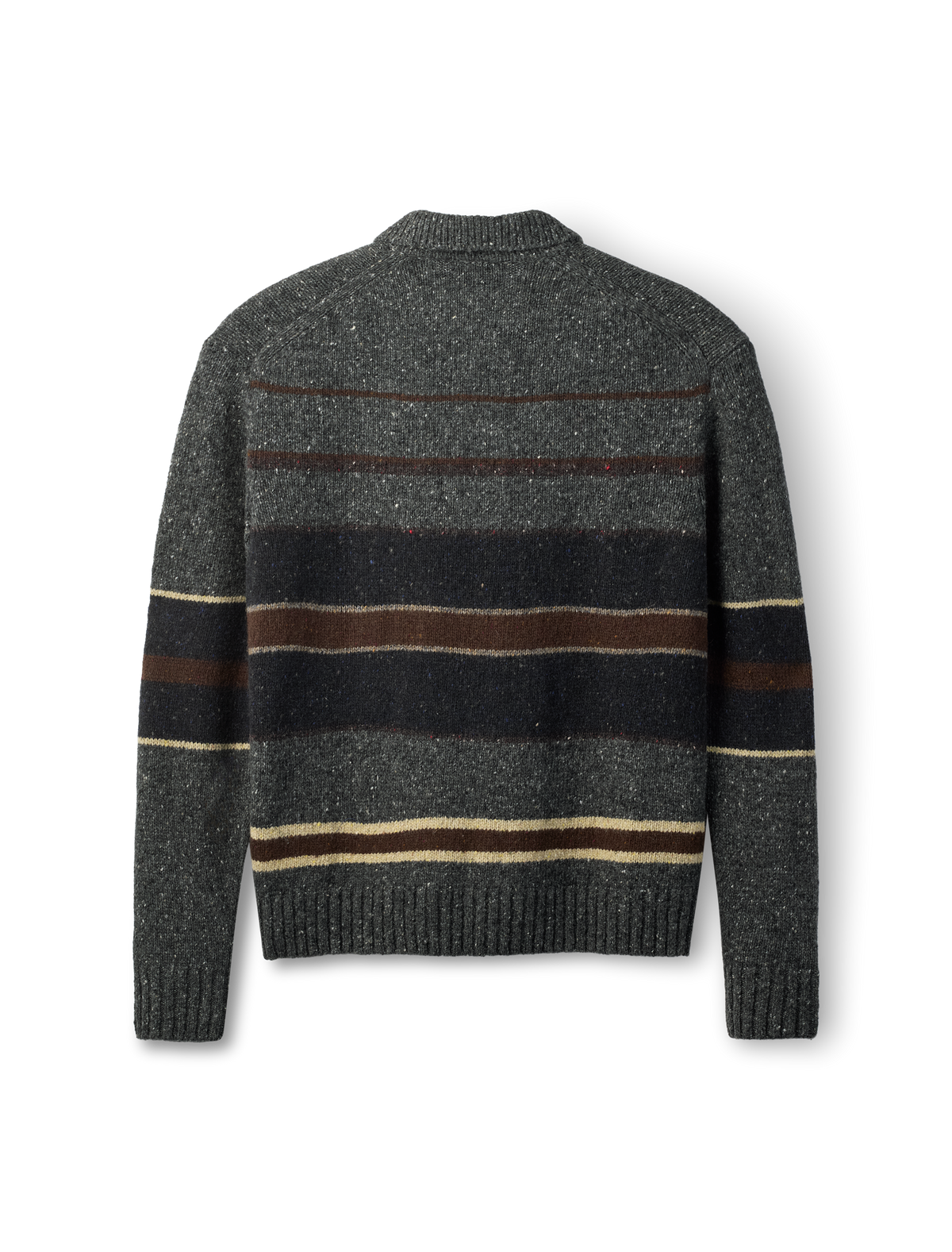 Dawn Stripe Knit Polo - Grey Melange
