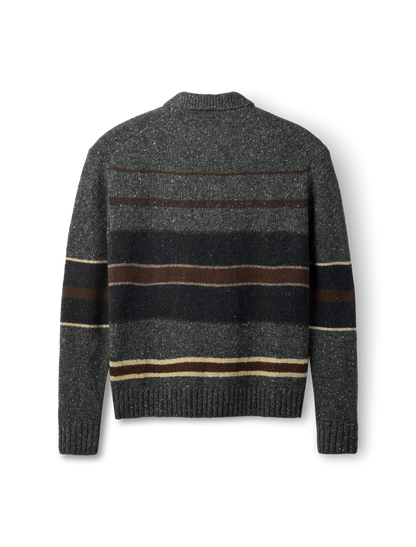 Dawn Stripe Knit Polo - Grey Melange