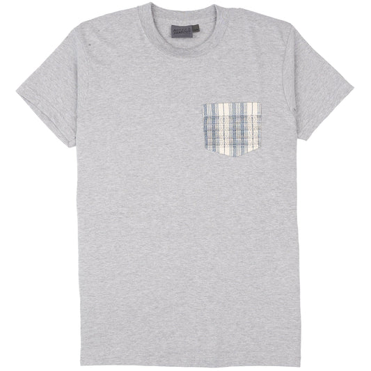 Pocket T-Shirt - Asagi Sashiko - Heather Grey