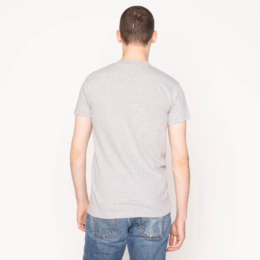 Pocket T-Shirt - Asagi Sashiko - Heather Grey