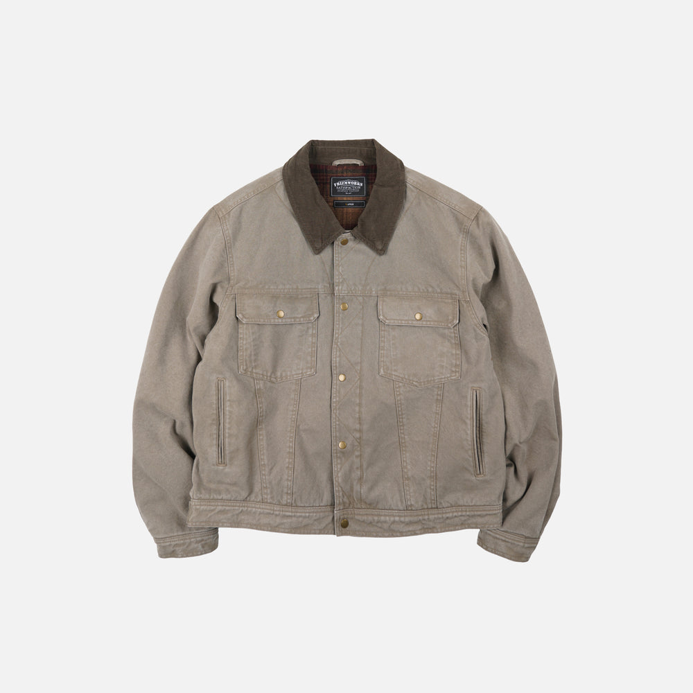 Heavy Canvas Storm Trucker Jacket - Mud