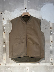 Reversible sleeveless jacket - Beige and khaki