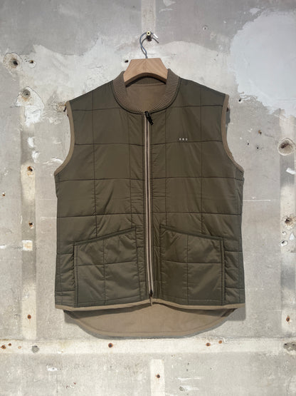 Veste sans manches réversible - Beige et kaki