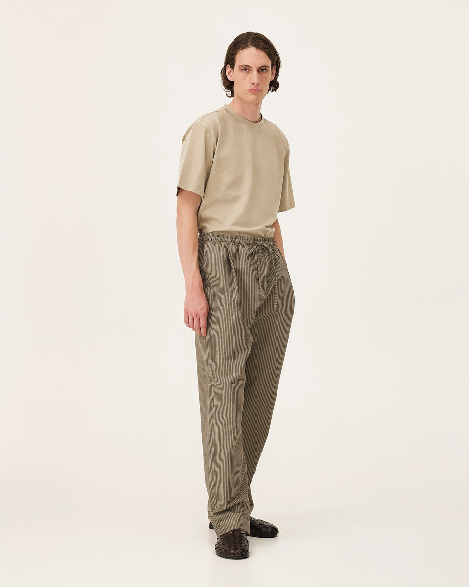 Helio Pantalon - Warm Gray Stripes