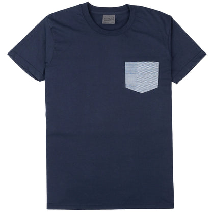 Pocket T-Shirt - Dobby Patchwork - Pale Blue