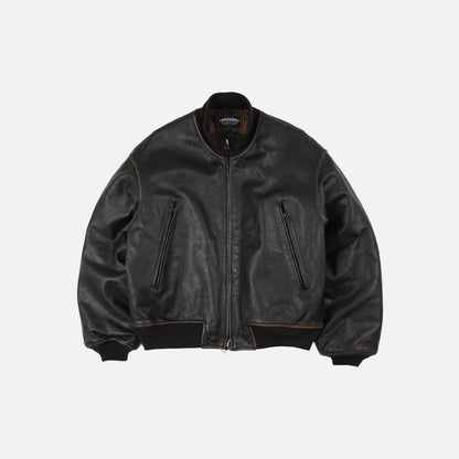 Patina Cowhide Tanker Jacket - Washed Brown