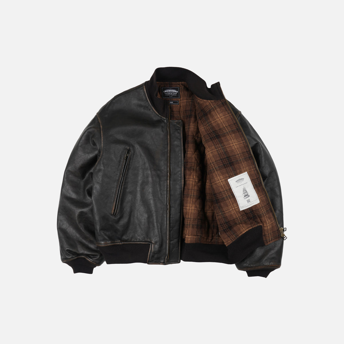 Patina Cowhide Tanker Jacket - Washed Brown