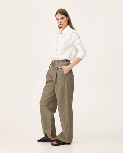 Helio Pantalon - Warm Gray Stripes