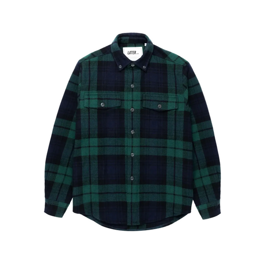 Casual wool overshirt - Black Watch