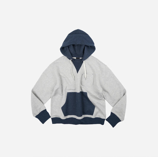 Color Block Pocket Hoody - Navy
