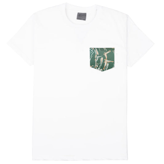 Pocket T-Shirt - Waikiki Waves - White