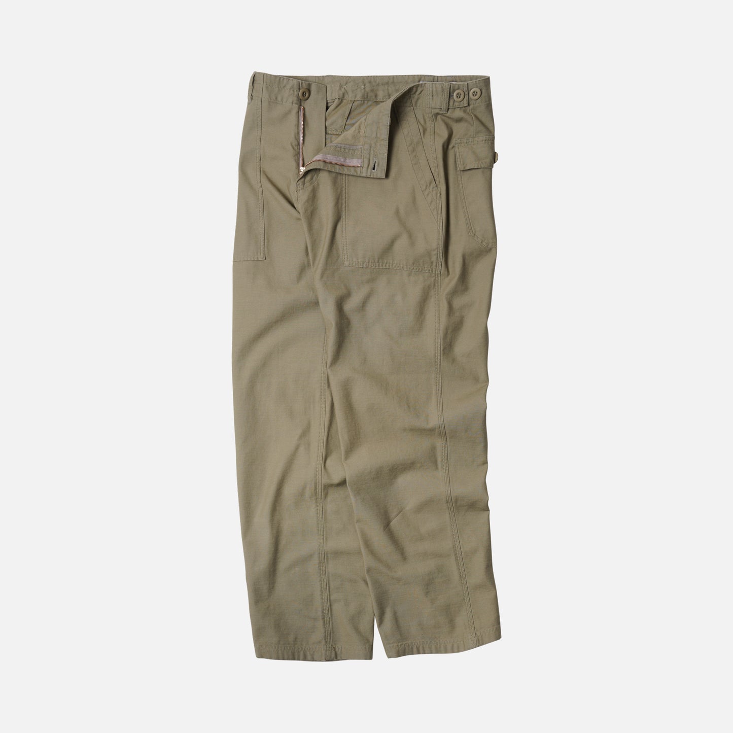 Back Satin Fatigue Pant - Khaki / Beige