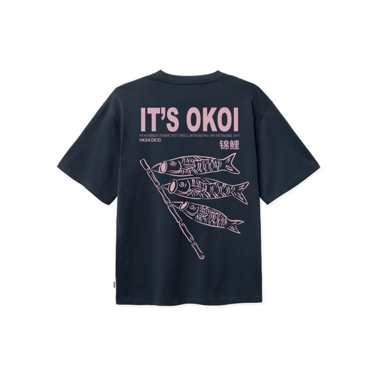 Baine Koi Tee - Dark Navy