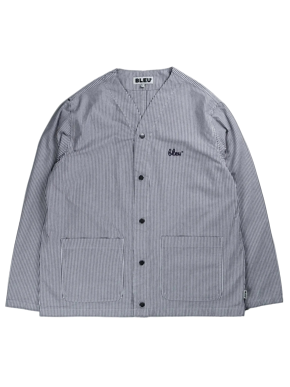 Collarless Jacket - Hickory Stripe