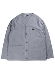 Collarless Jacket - Hickory Stripe