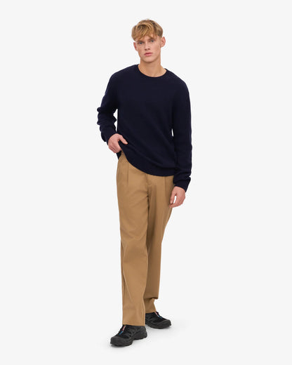 Classic Merino Wool Crew - Navy Blue