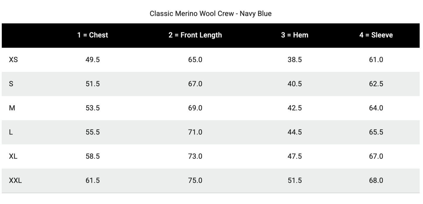 Classic Merino Wool Crew - Lava Grey