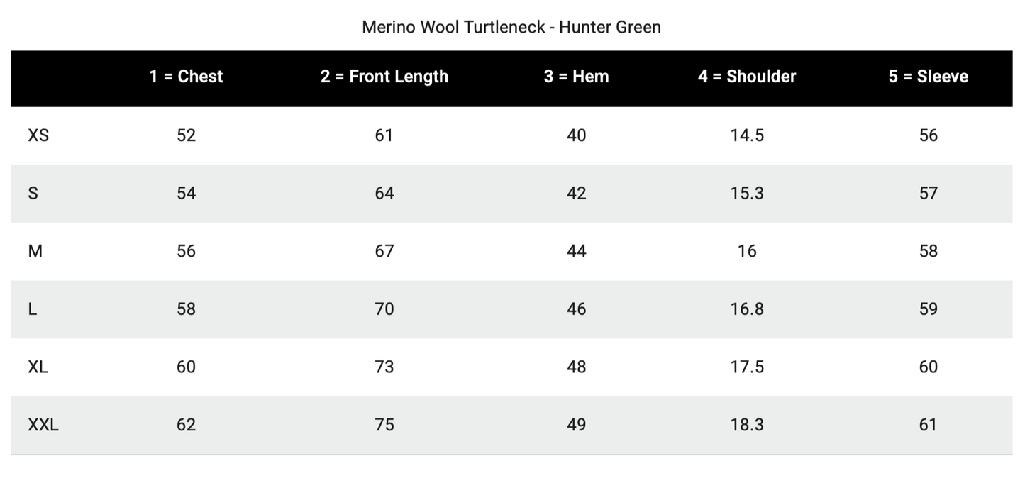 Merino Wool Turtleneck - Deep Black