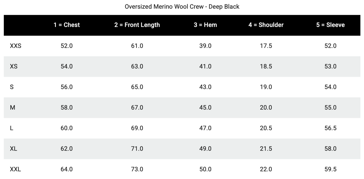 Oversized Merino Wool Crew - Deep Black