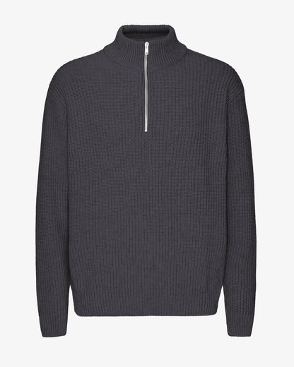 Merino Quarter Zip  - Lava Grey