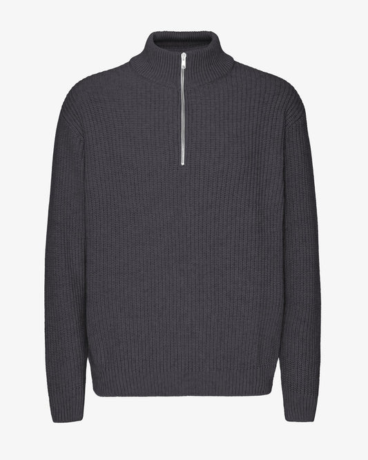 Merino Quarter Zip  - Lava Grey