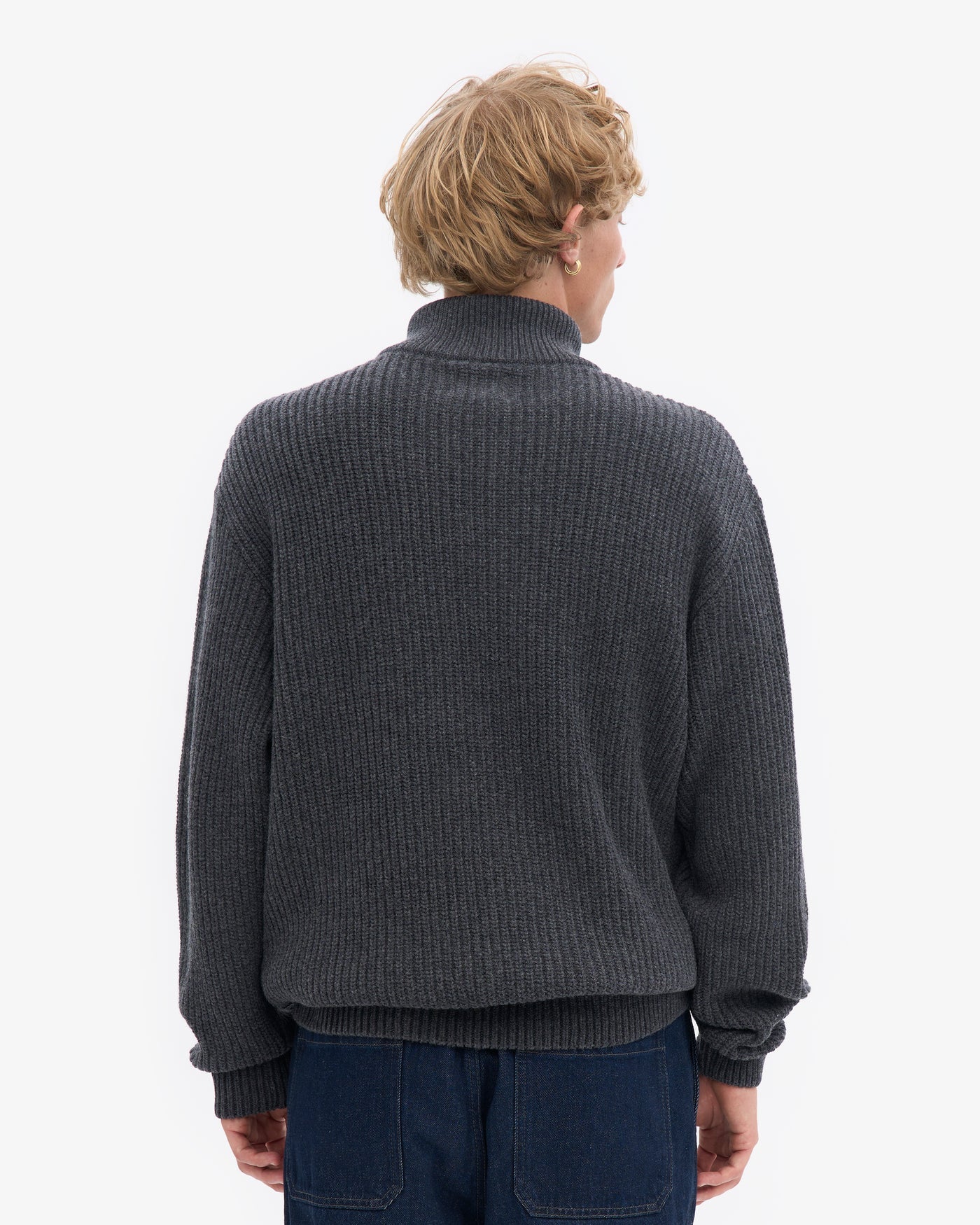 Merino Quarter Zip  - Lava Grey