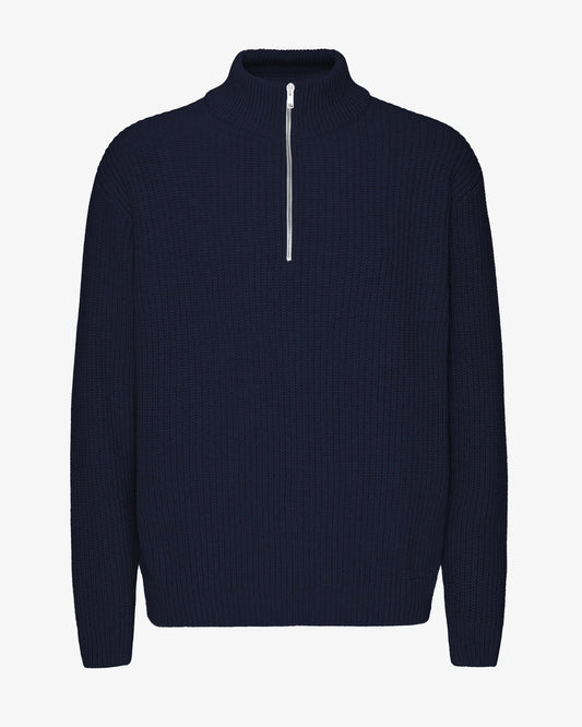 Merino Quarter Zip  - Navy Blue