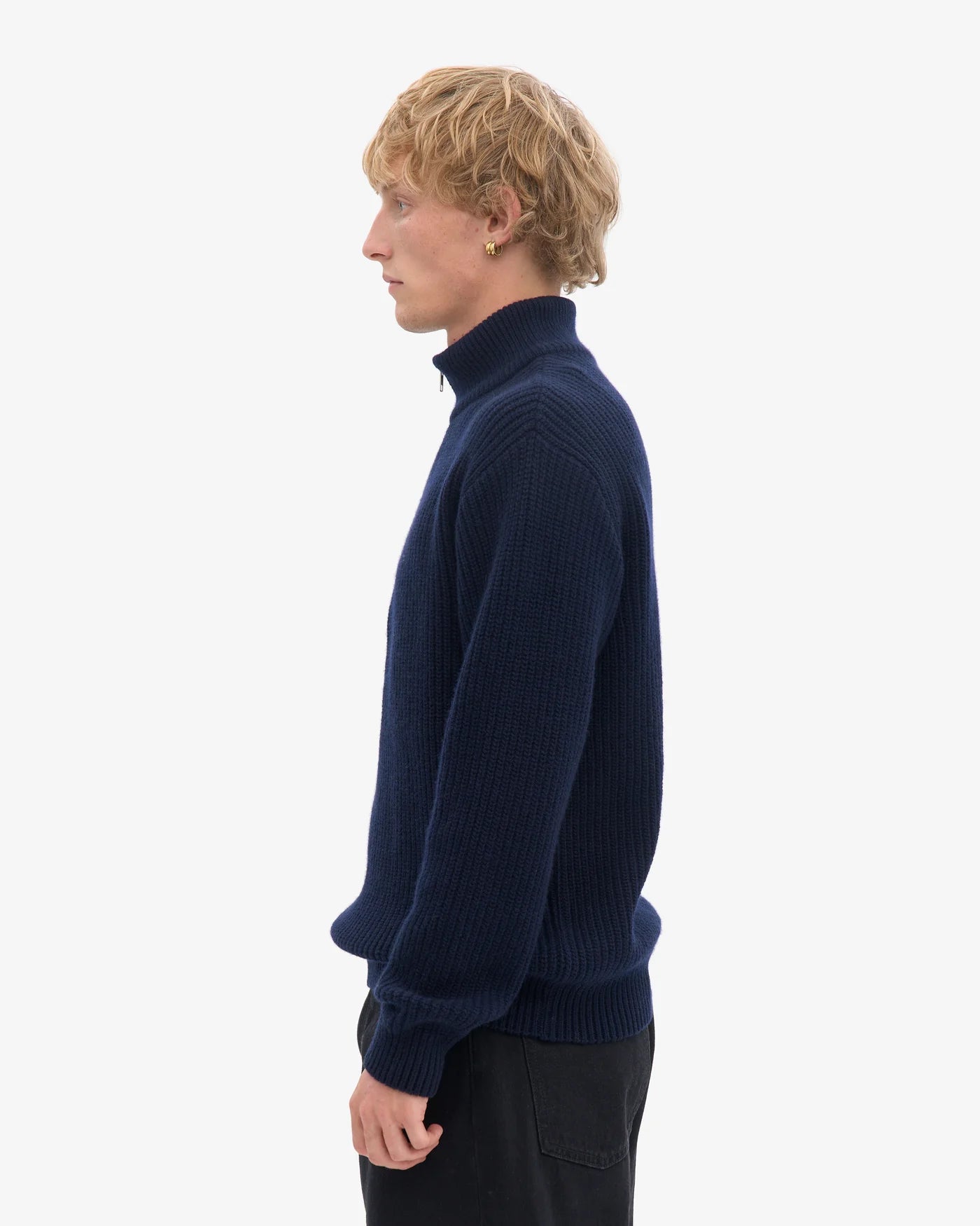 Merino Quarter Zip  - Navy Blue